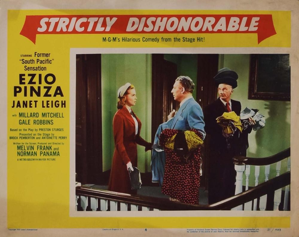 Strictly Dishonorable original lobby cards